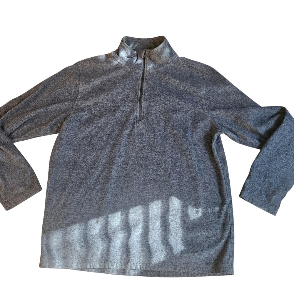 Alpine Design‎ Pullover Mens XL Gray 1/4 Zip Mock Neck Fleece Hiking Outdoor